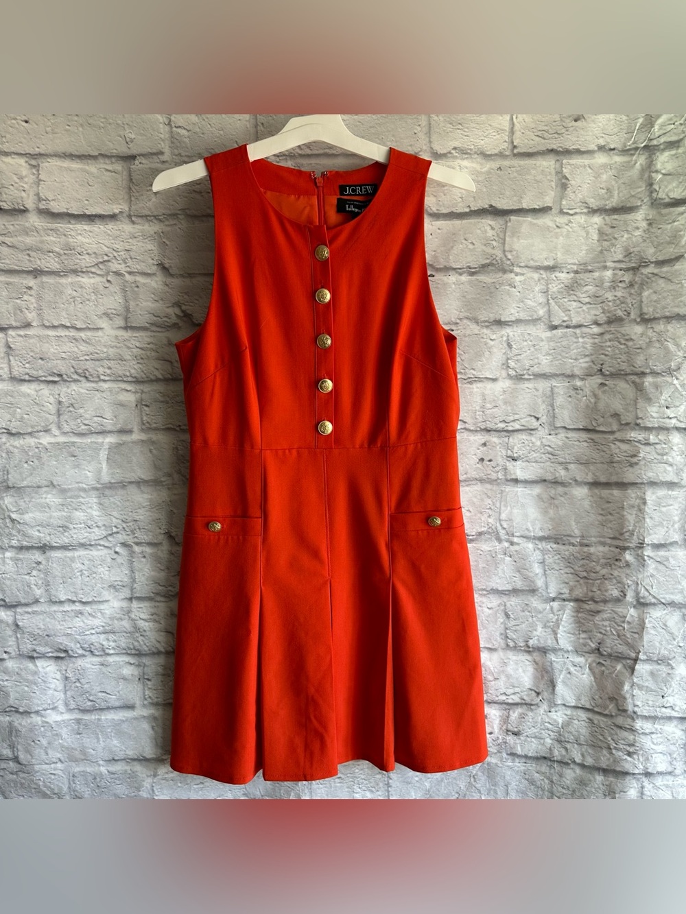 NEW WITH TAGS J. CREW TOLLEGNO 1900 ITALIAN STRETCH WOOL ORANGE DRESS SIZE 8